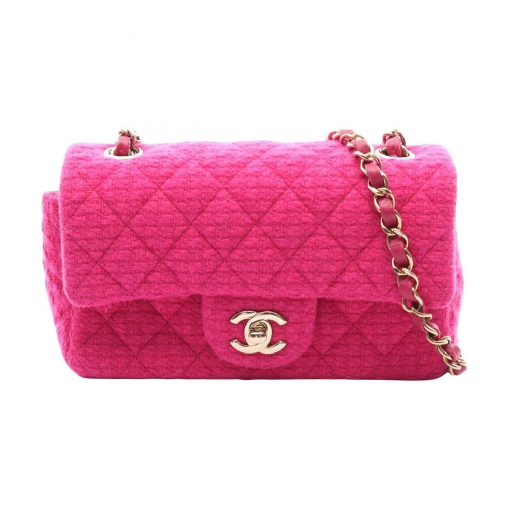 CHANEL Mini Matelasse 20 Fabric Leather Shoulder Bag